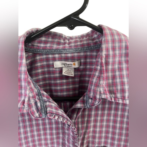 Carhartt plaid long sleeve button down shirt - Picture 2 of 5